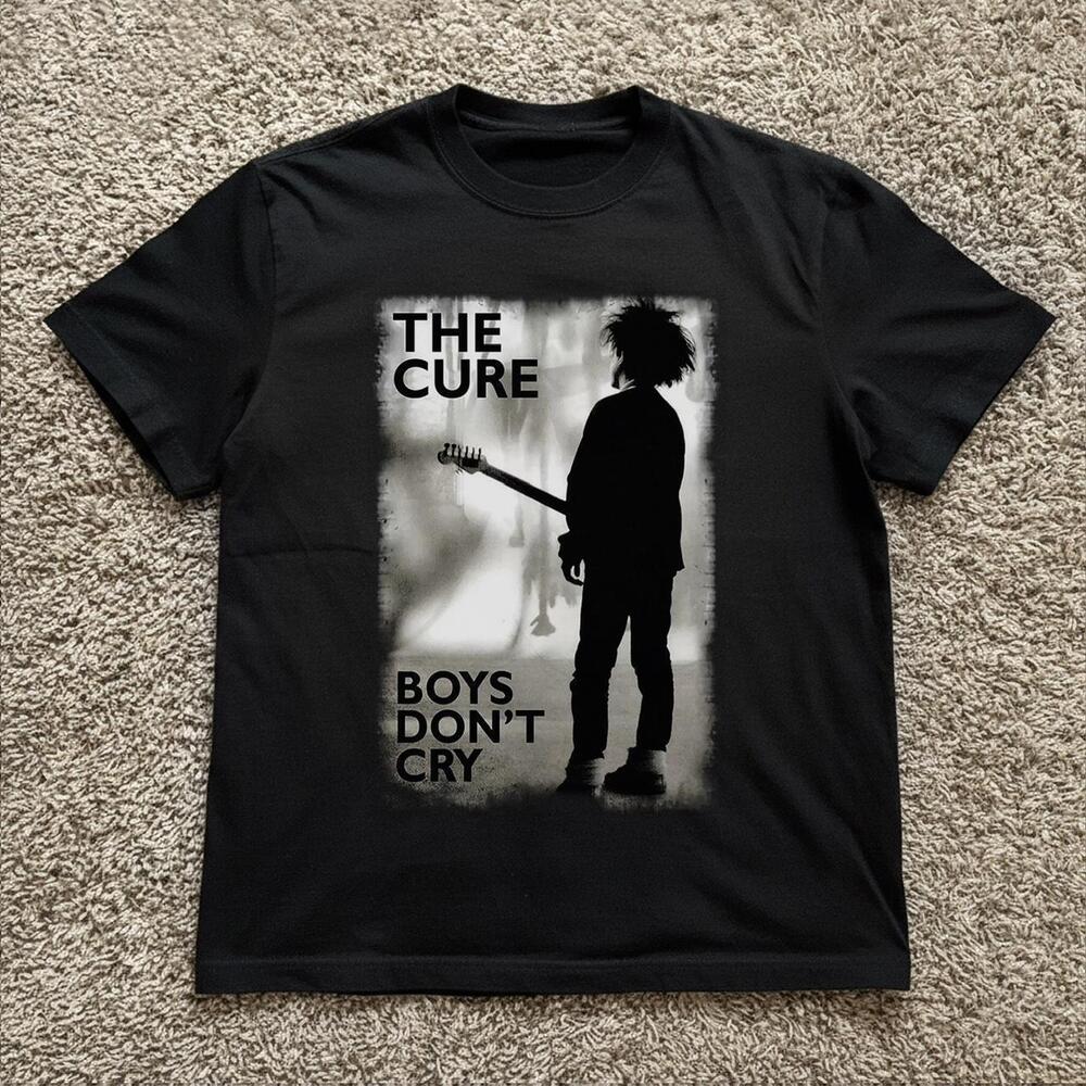Black The Cure Boys Don_T Cry Band Tee